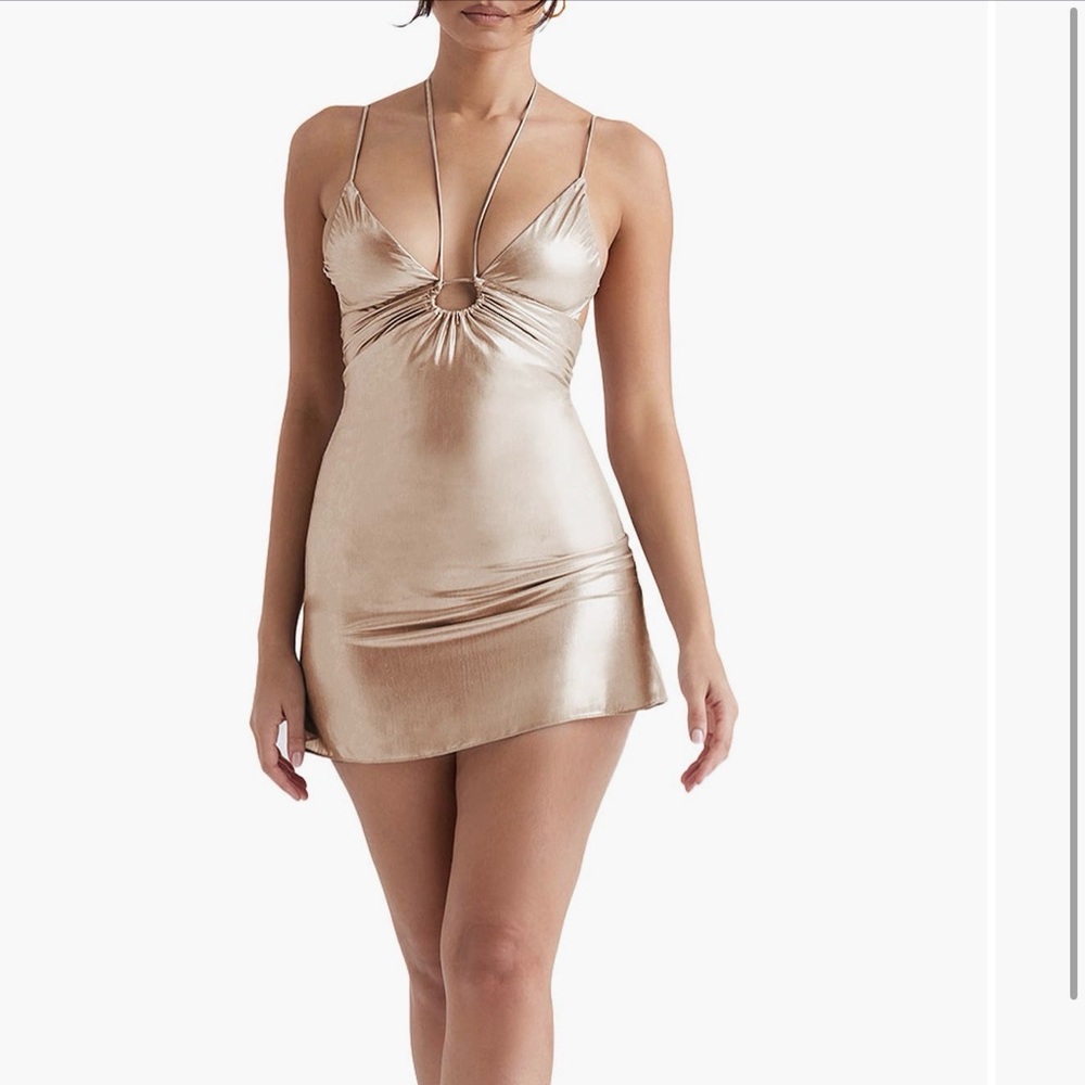 House of cb Gold Mini Dress